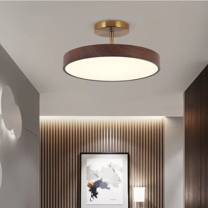 Round Semi-Flush Mount LED Scandinavian Ceiling Light