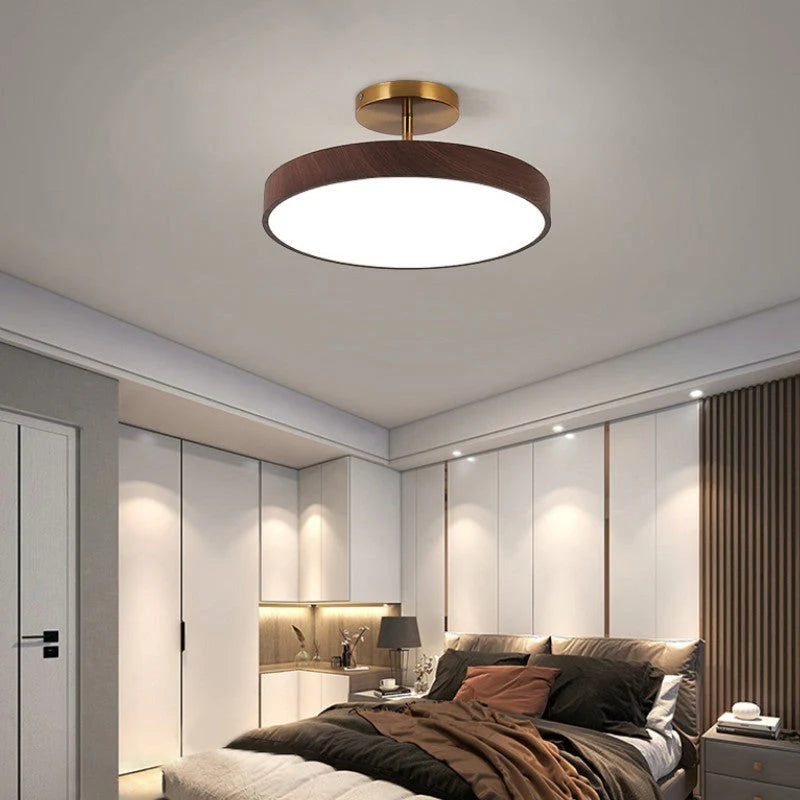 Round Semi-Flush Mount LED Scandinavian Ceiling Light