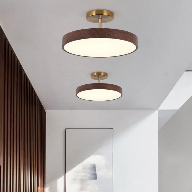 Round Semi-Flush Mount LED Scandinavian Ceiling Light