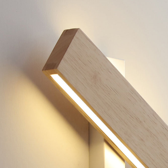 Rectangular Japanese Wood LED Wall Sconce