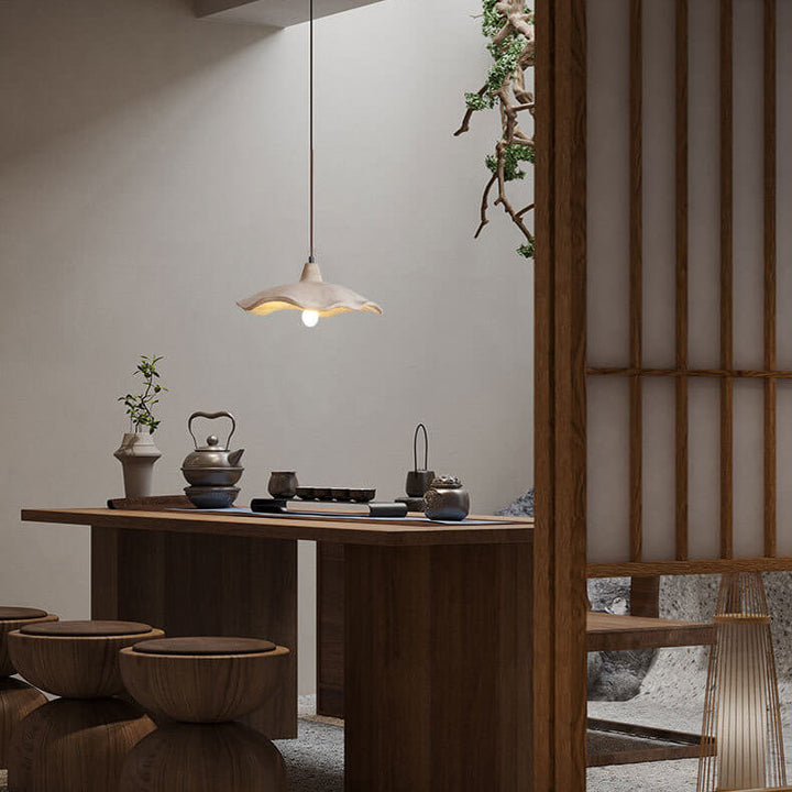 Japanese Vintage Cement Flower Pendant Light