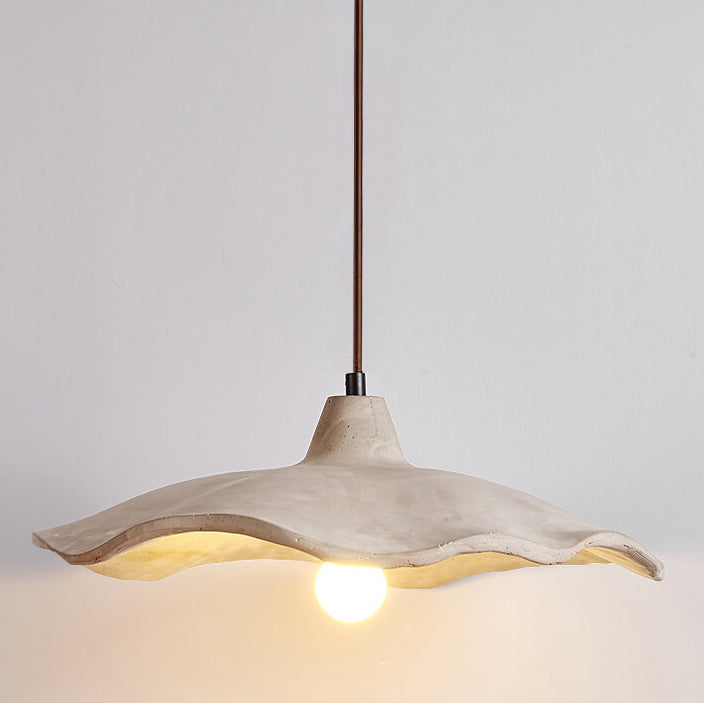 Japanese Vintage Cement Flower Pendant Light