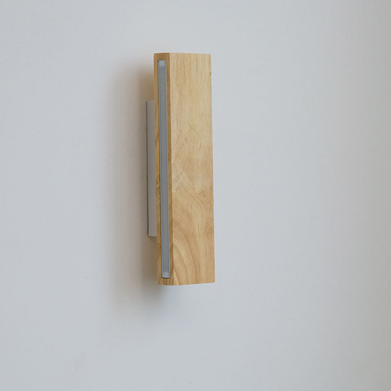 Rectangular Japanese Wood LED Wall Sconce