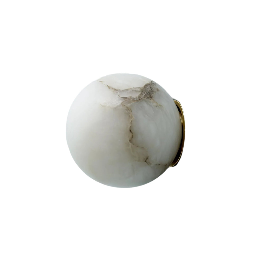 Japandi Marble LED Orb Wall Sconce
