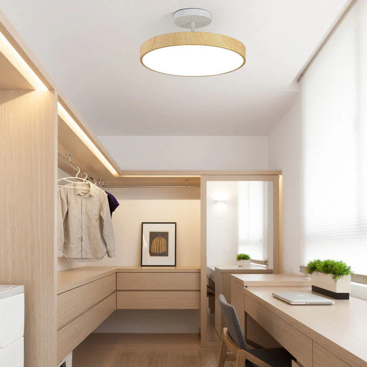 Round Semi-Flush Mount LED Scandinavian Ceiling Light