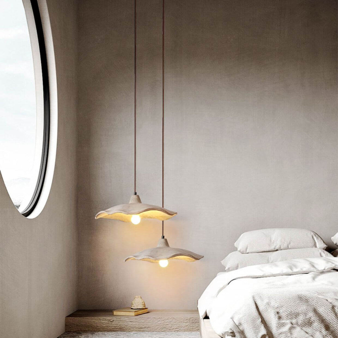 Japanese Vintage Cement Flower Pendant Light