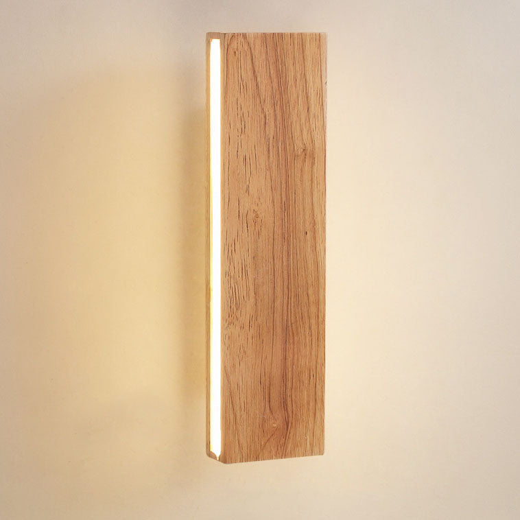 Rectangular Japanese Wood LED Wall Sconce