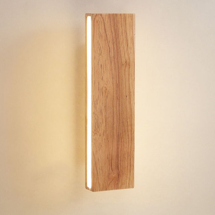 Rectangular Japanese Wood LED Wall Sconce