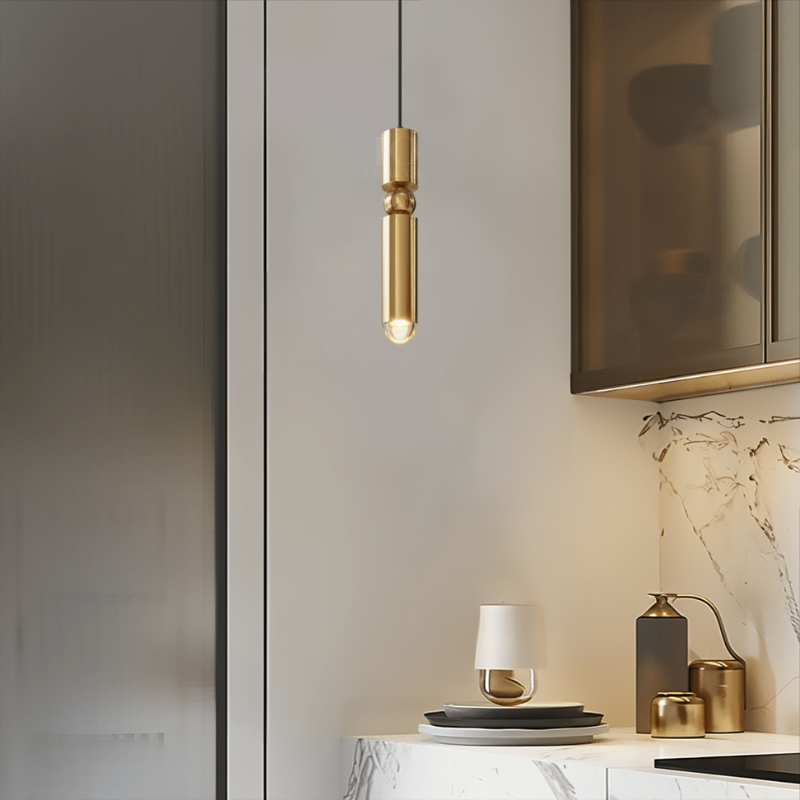 Hanging Minimalist Gold LED Pendant Light