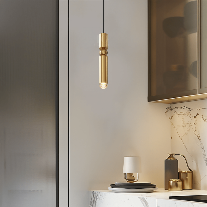 Hanging Minimalist Gold LED Pendant Light