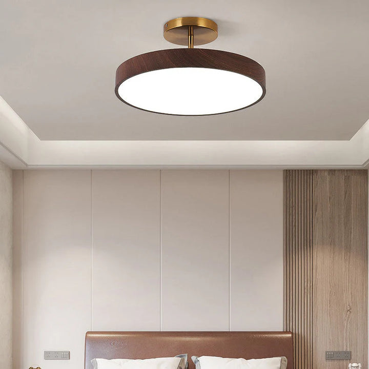 Round Semi-Flush Mount LED Scandinavian Ceiling Light