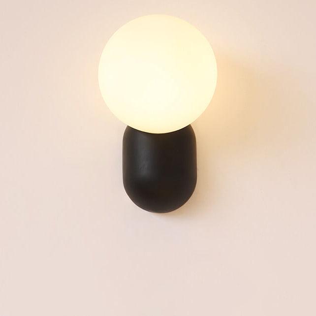 Modern 1-Light Glass Globe Wall Light