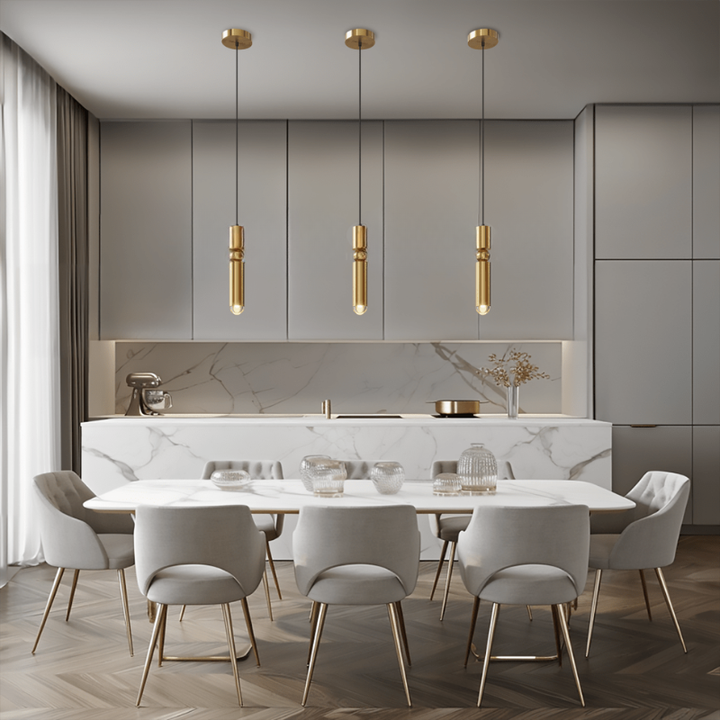 Hanging Minimalist Gold LED Pendant Light