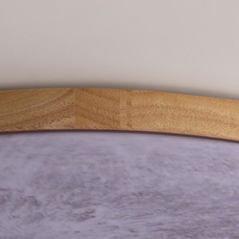 Round Nordic Wood & PVC LED Flush Mount Ceiling Light
