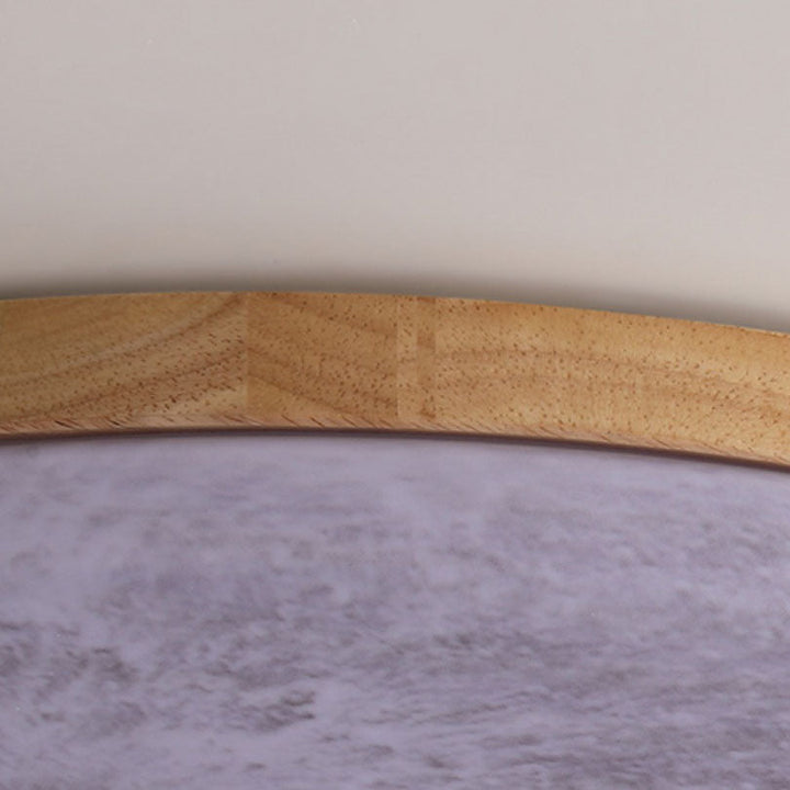 Round Nordic Wood & PVC LED Flush Mount Ceiling Light