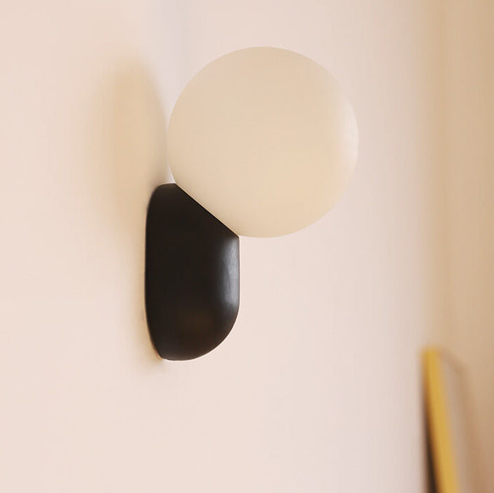 Modern 1-Light Glass Globe Wall Light