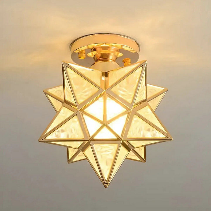 Modern 1-Light LED Glass Star Ceiling Light