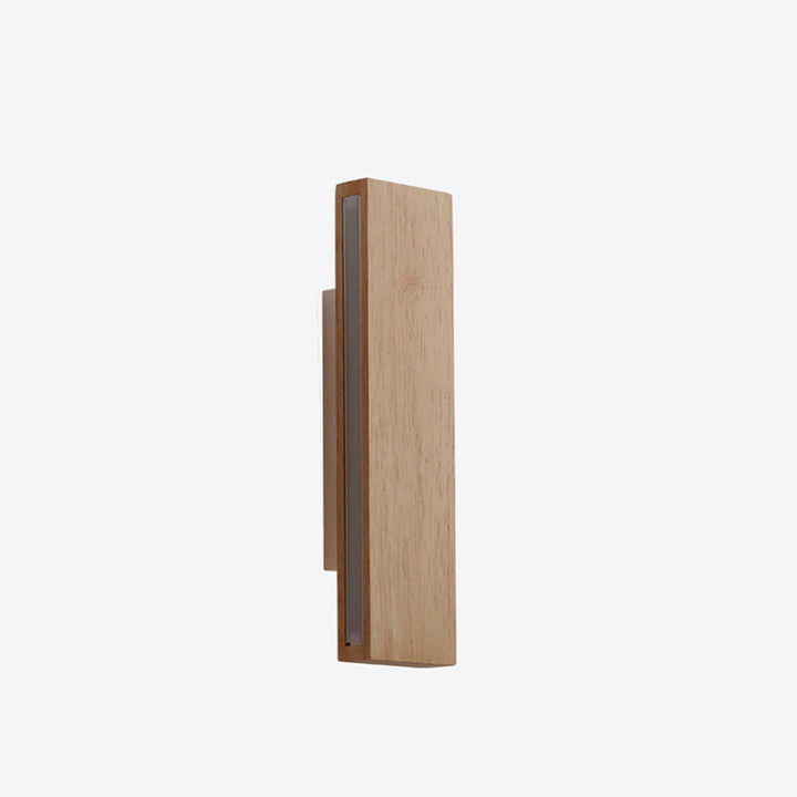 Rectangular Japanese Wood LED Wall Sconce