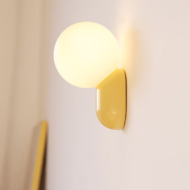 Modern 1-Light Glass Globe Wall Light