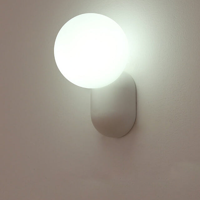 Modern 1-Light Glass Globe Wall Light