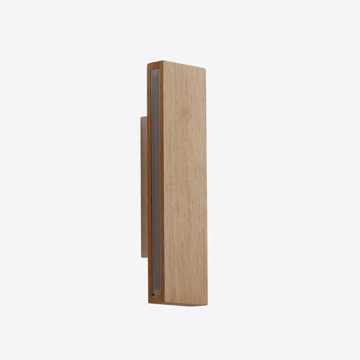 Rectangular Japanese Wood LED Wall Sconce