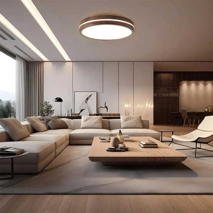 Modern 1-Light Wood LED Ceiling Light