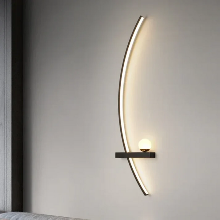 Modern Brass Arc 2-Lights LED Wall Sconce