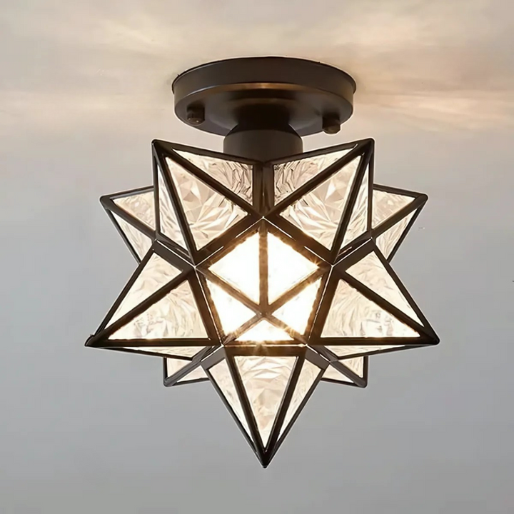 Modern 1-Light LED Glass Star Ceiling Light