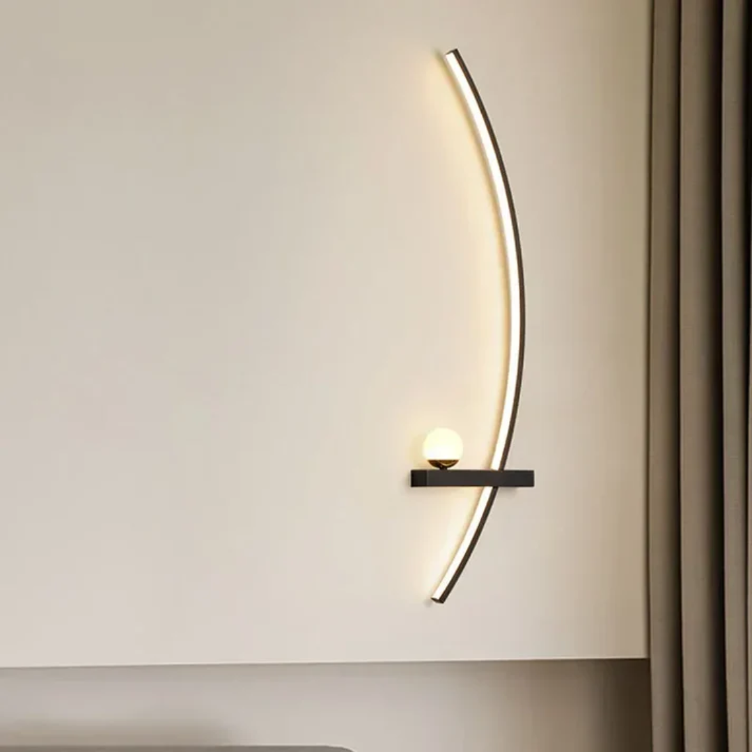 Modern Brass Arc 2-Lights LED Wall Sconce