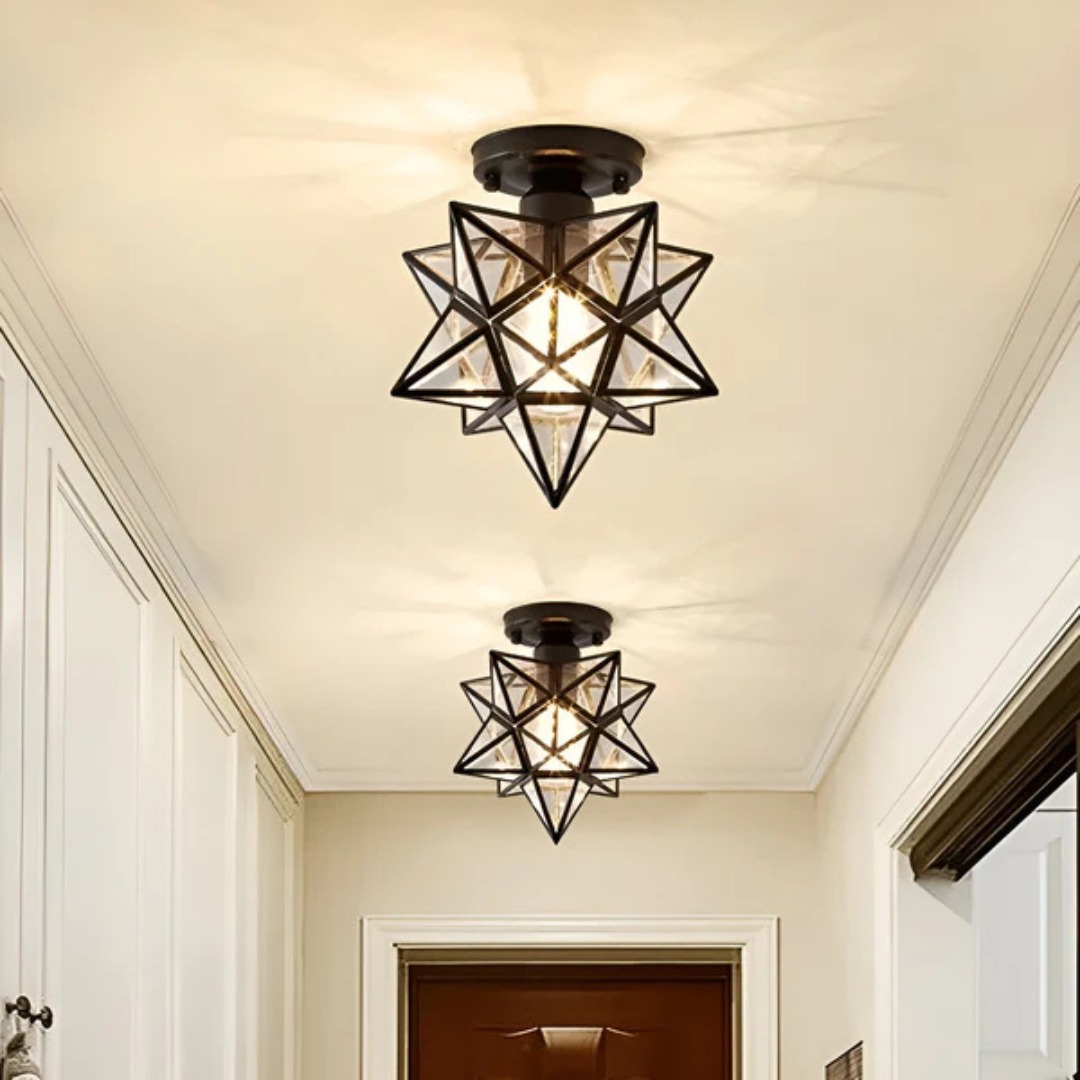 Modern 1-Light LED Glass Star Ceiling Light