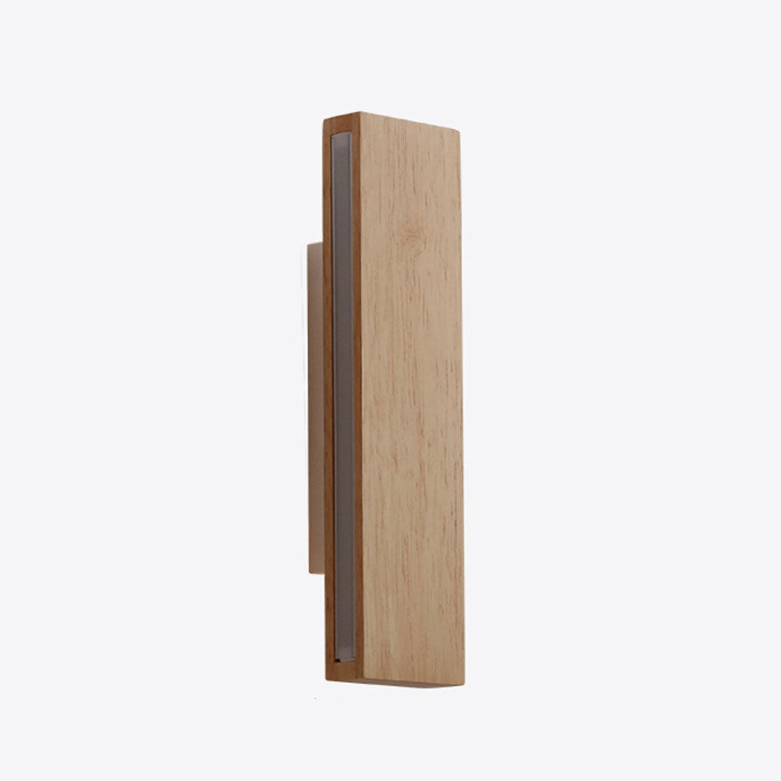 Rectangular Japanese Wood LED Wall Sconce