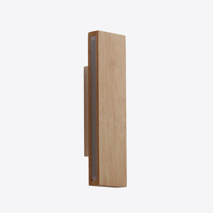 Rectangular Japanese Wood LED Wall Sconce