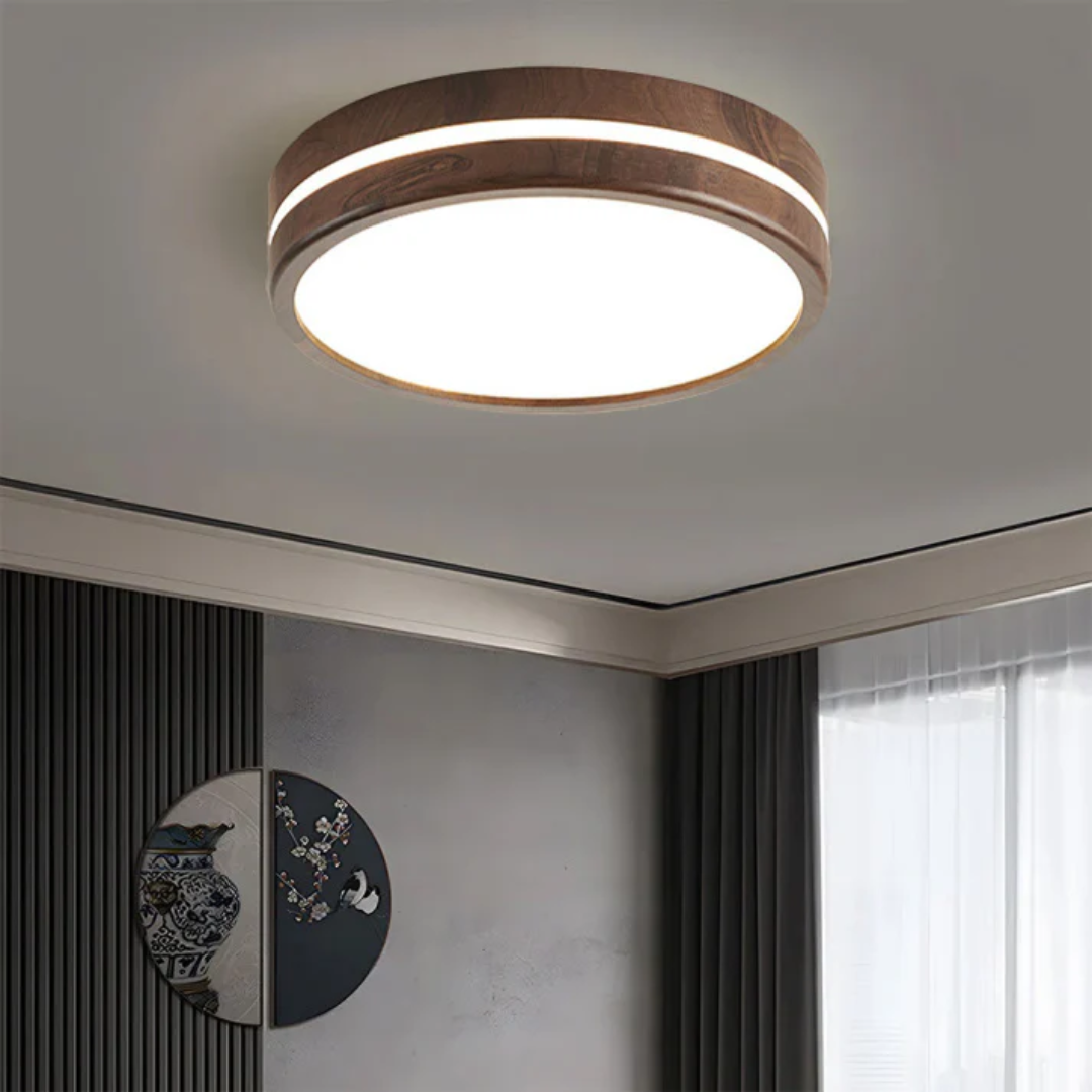 Modern 1-Light Wood LED Ceiling Light