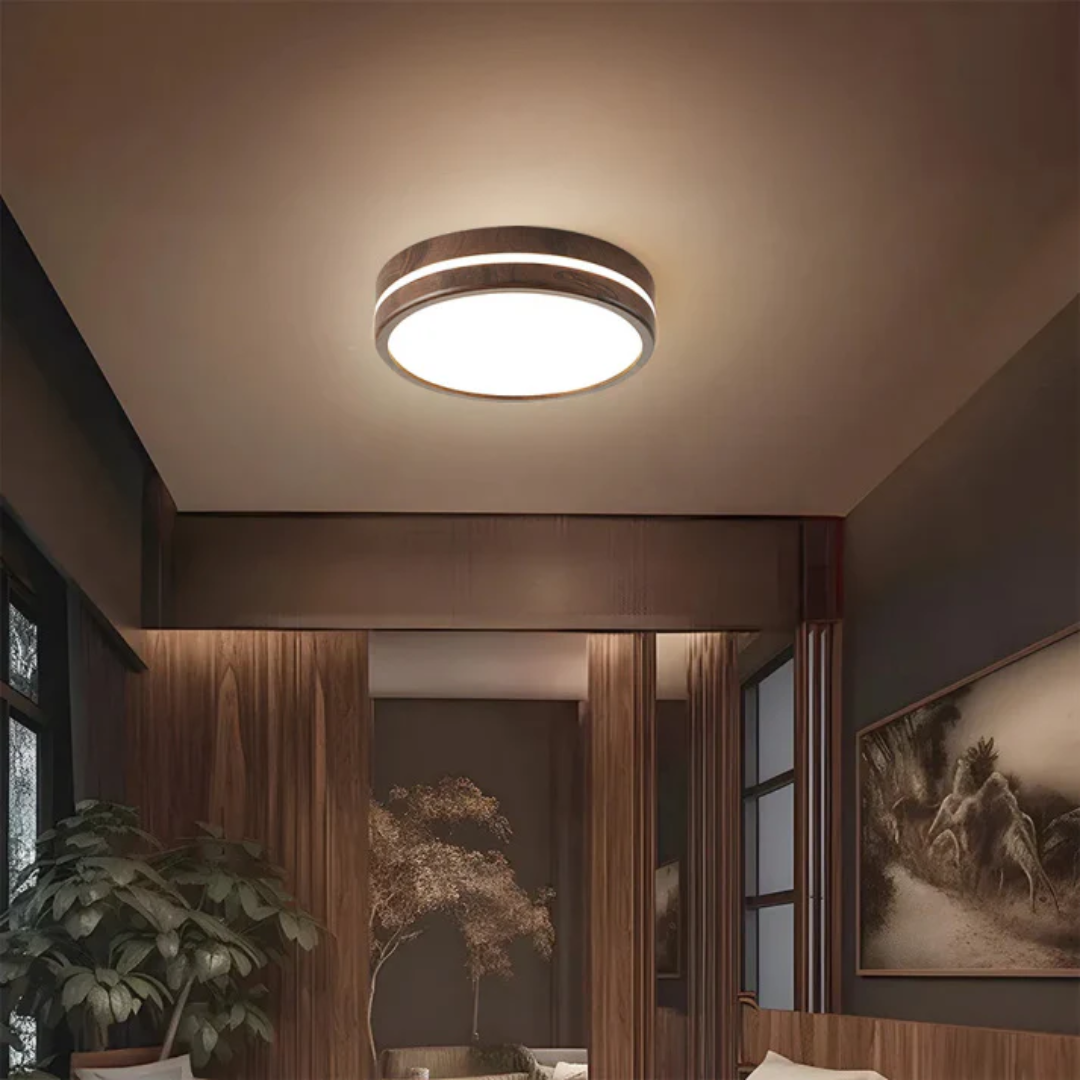 Modern 1-Light Wood LED Ceiling Light