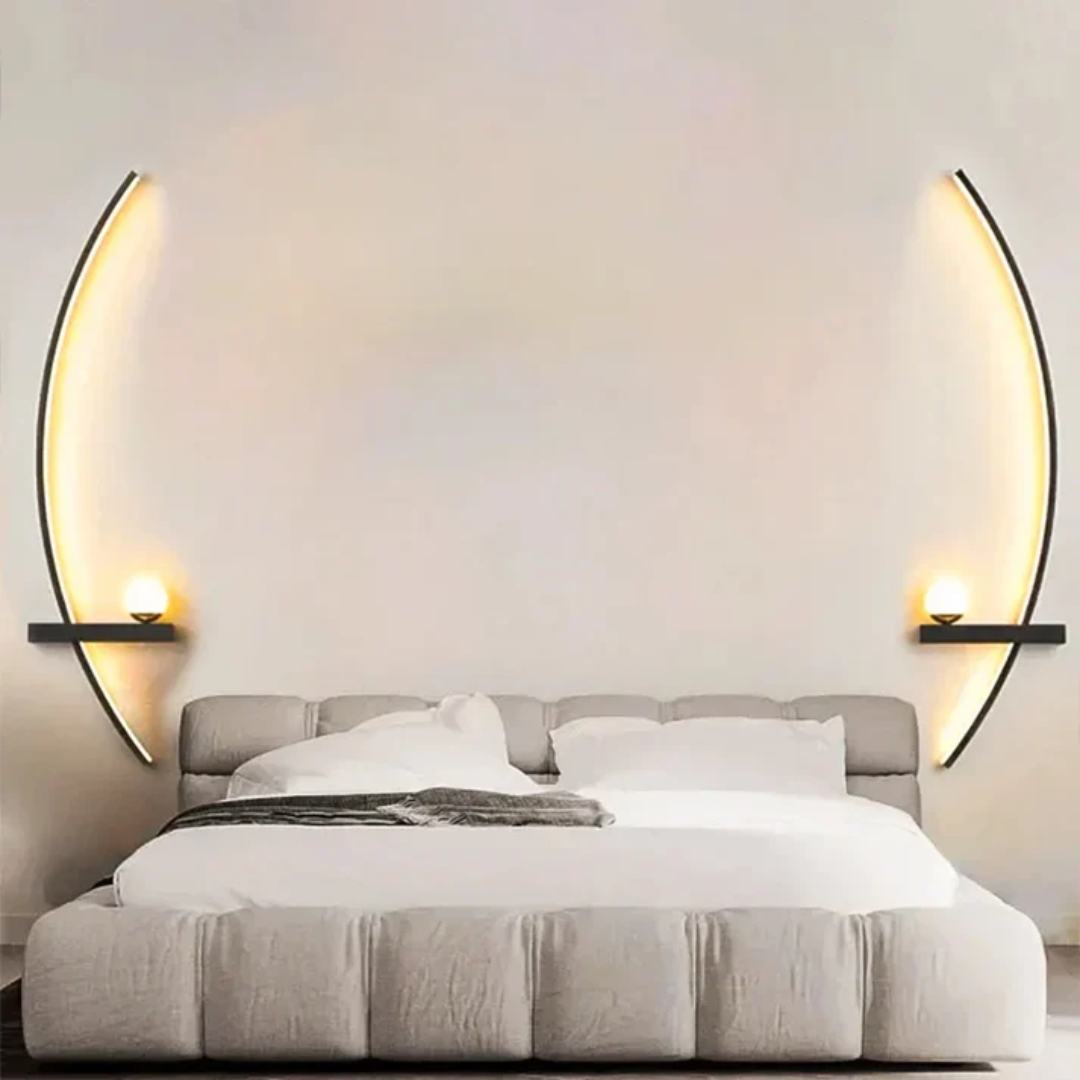 Modern Brass Arc 2-Lights LED Wall Sconce
