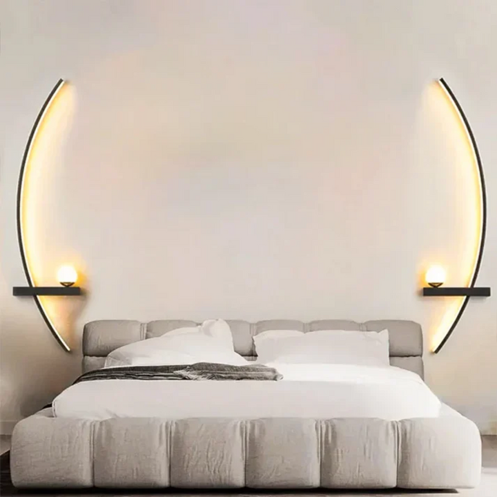 Modern Brass Arc 2-Lights LED Wall Sconce