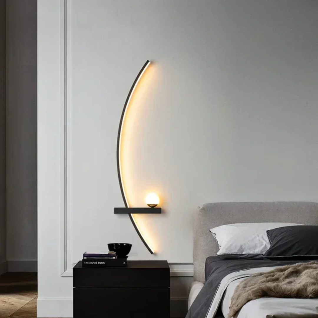 Modern Brass Arc 2-Lights LED Wall Sconce