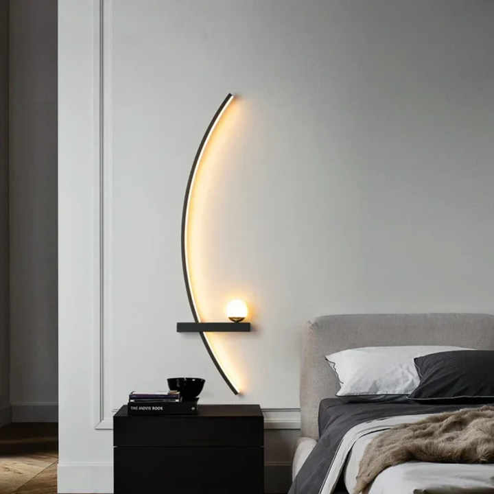 Modern Brass Arc 2-Lights LED Wall Sconce