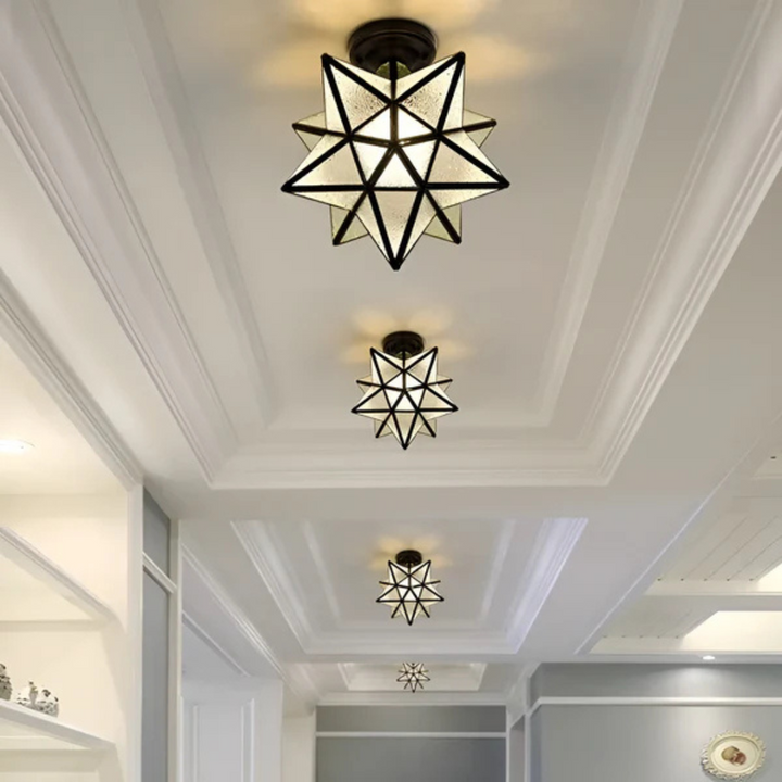 Modern 1-Light LED Glass Star Ceiling Light