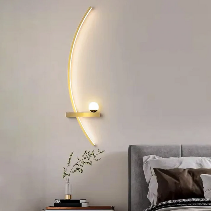 Modern Brass Arc 2-Lights LED Wall Sconce