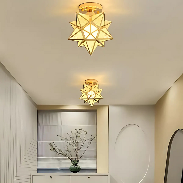 Modern 1-Light LED Glass Star Ceiling Light