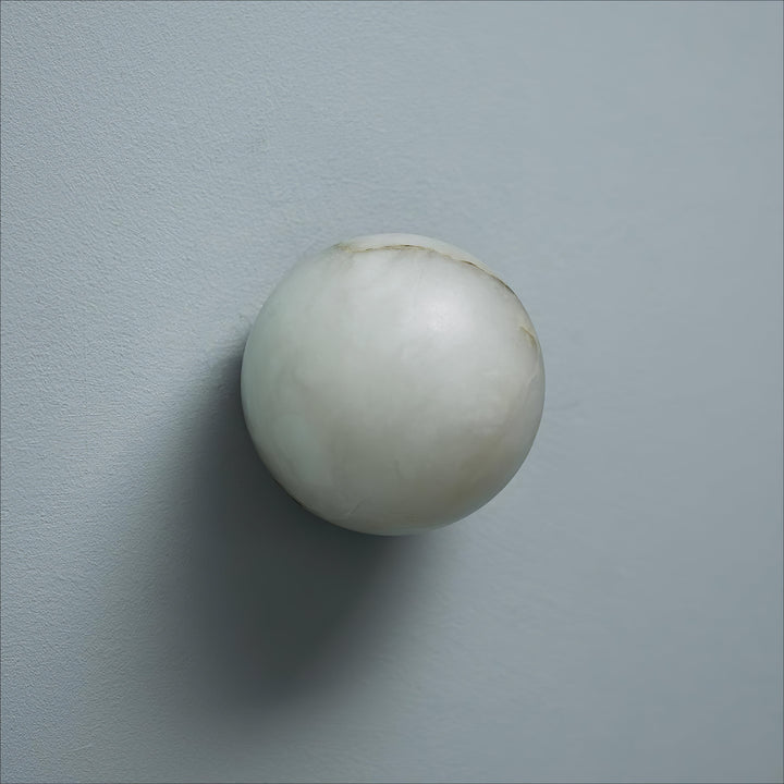 Japandi Marble LED Orb Wall Sconce