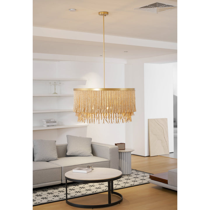 Maximalist Layered Hollywood Regency Style Chandelier