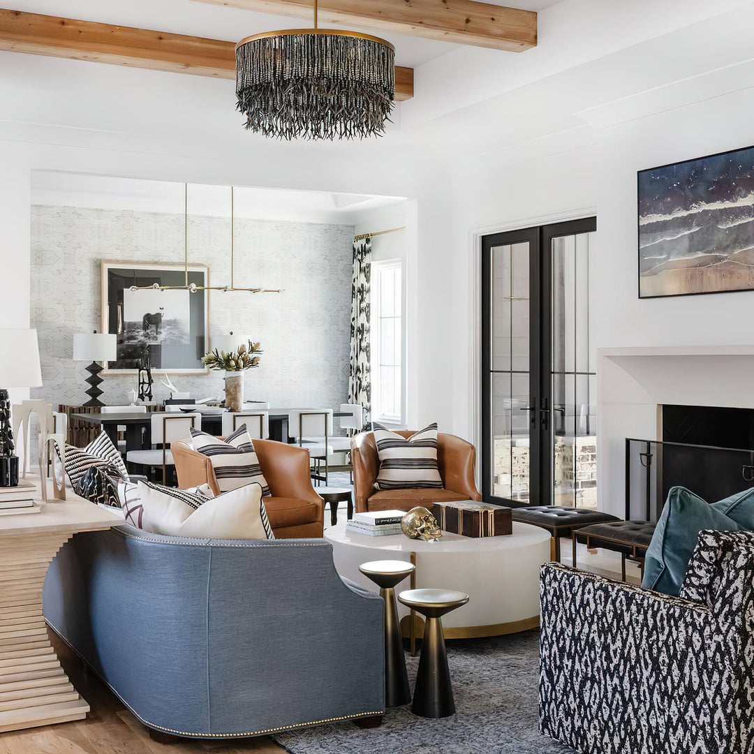 Maximalist Layered Hollywood Regency Style Chandelier