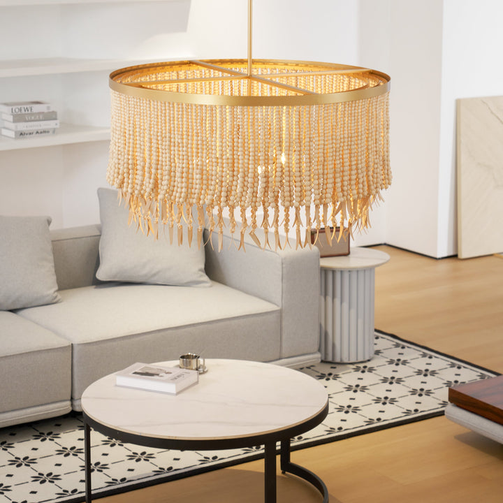 Maximalist Layered Hollywood Regency Style Chandelier