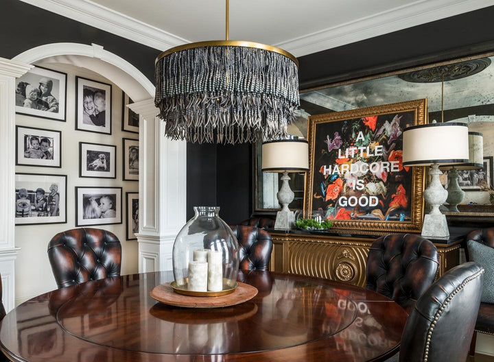 Maximalist Layered Hollywood Regency Style Chandelier