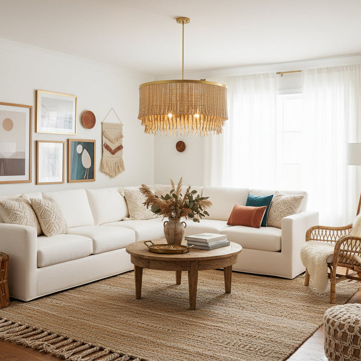 Maximalist Layered Hollywood Regency Style Chandelier