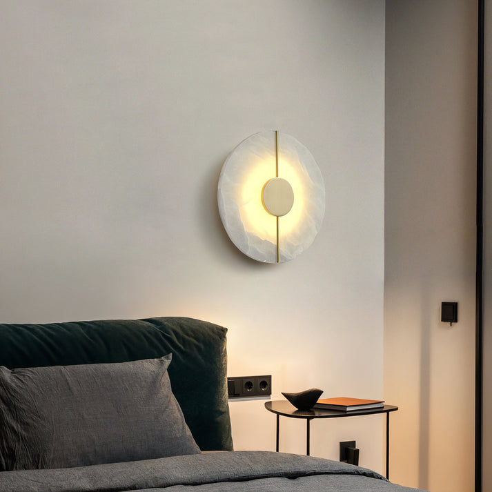 Nordic Modern 1-Light LED Marble Round Wall Sconce