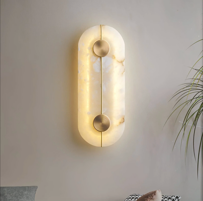 Nordic Modern 1-Light LED Marble Round Wall Sconce