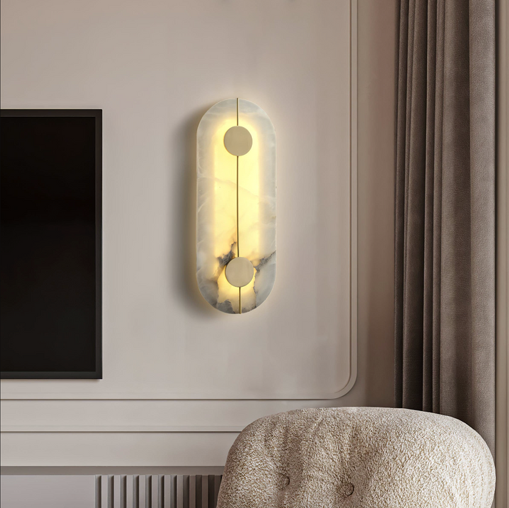 Nordic Modern 1-Light LED Marble Round Wall Sconce